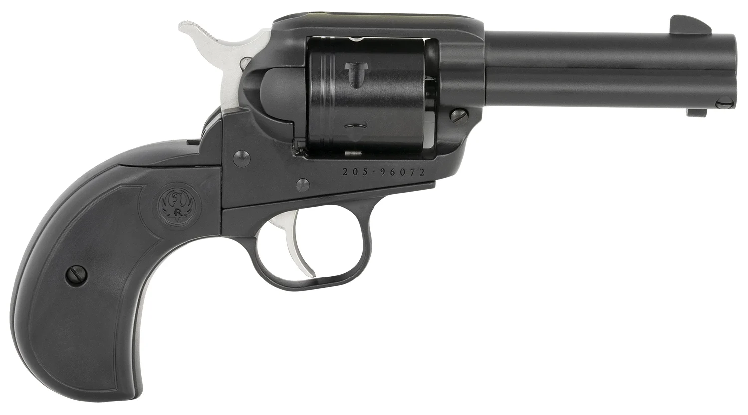 Ruger 2015 Wrangler 22 LR 6 Shot 3.75" Black Cerakote Steel Barrel, Black Cerakote Aluminum Frame, Black Cerakote Cylinder, Black Birdshead Grip, Exposed Hammer