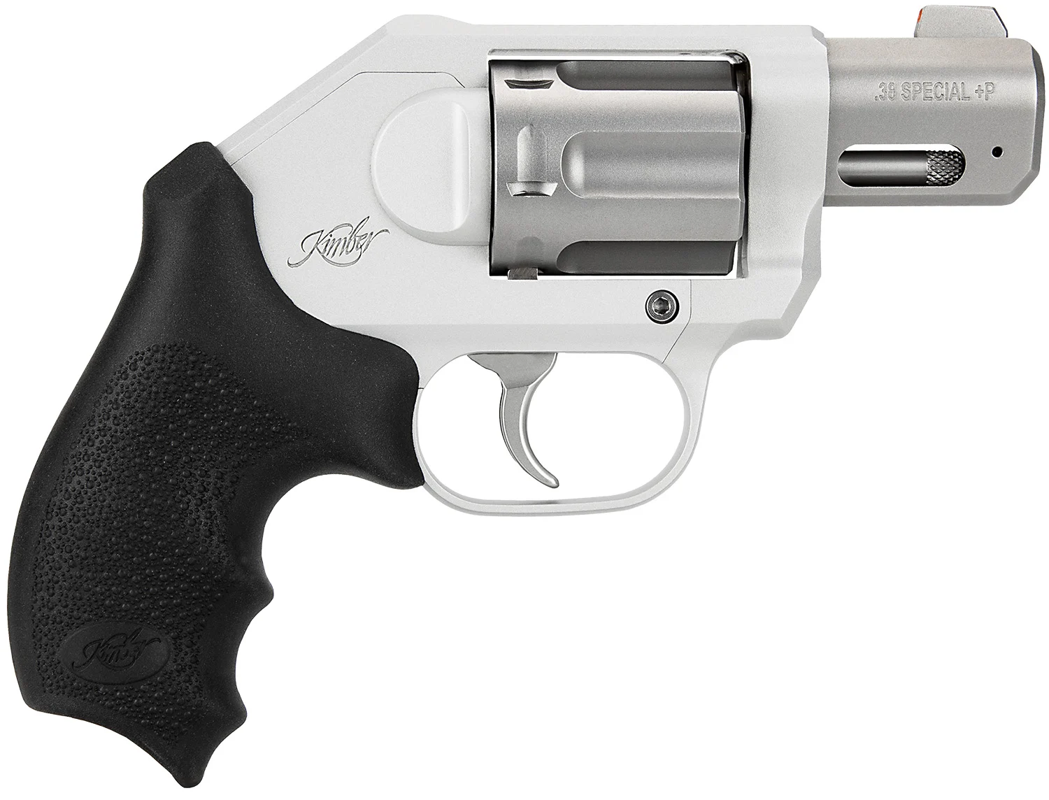 Kimber Mfg, Inc 3400034CA K6XS *CA Compliant Compact 38 Special +P 6 Shot 2" Glass Bead Stainless Steel Barrel, Silver KimPro II Aluminum Frame, Hogue Black Rubber Kimber Grip, Concealed Hammer