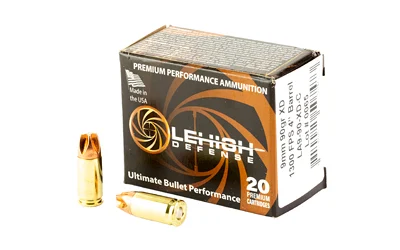 Lehigh Defense 9mm Luger 90gr Brass – 20rd