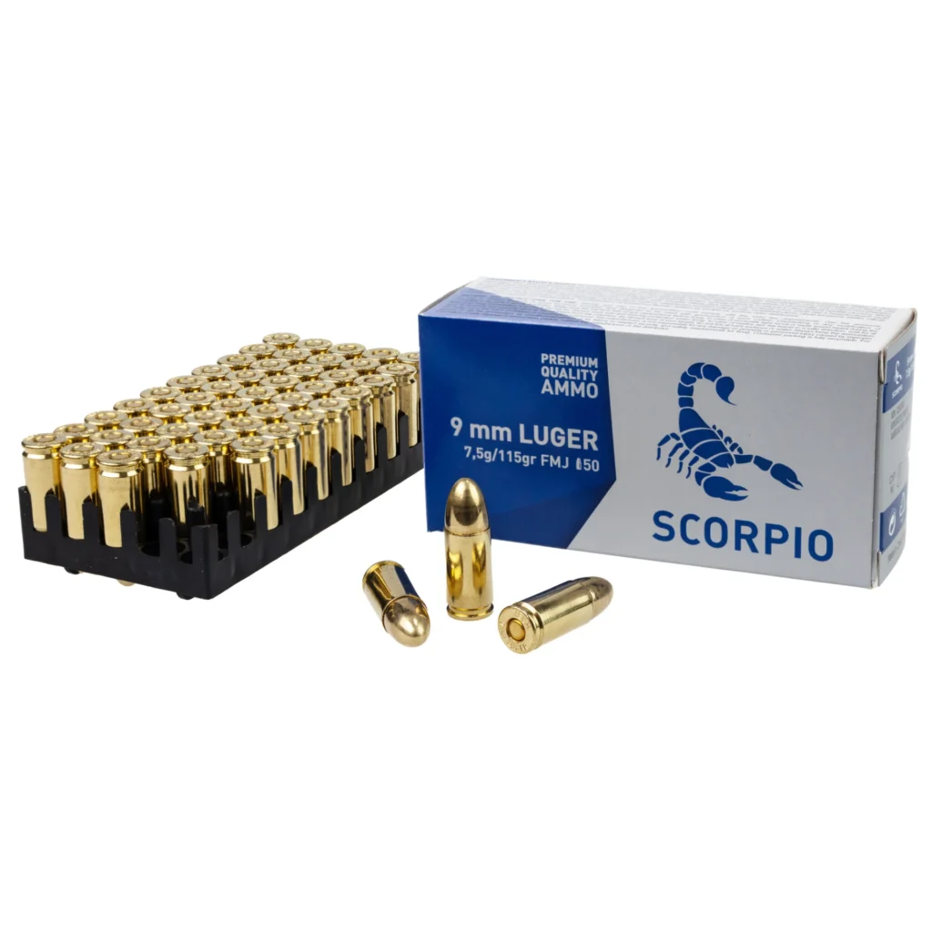 SCORPIO AMMO 9MM 115GR FMJ 50